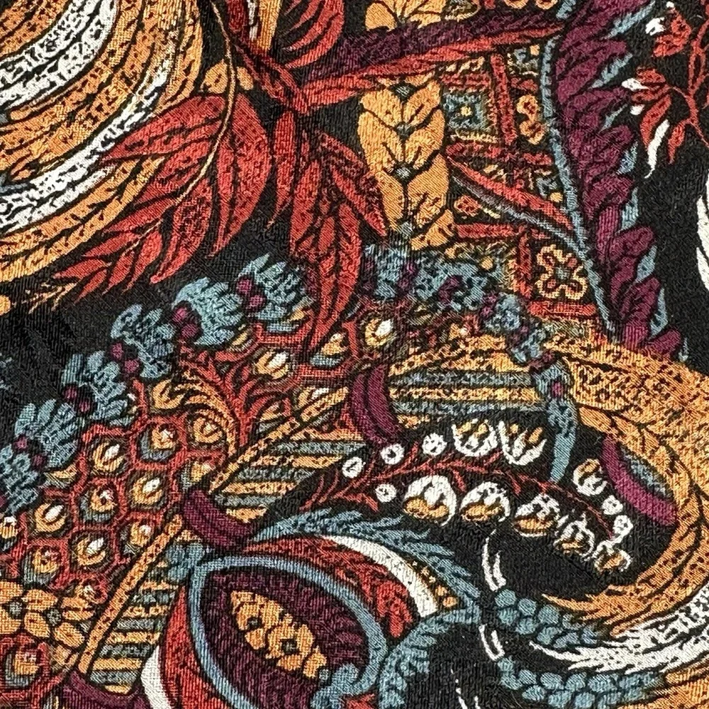 Vintage Rick Bennett Tie 100%‎ Silk Orange Abstract Floral Tropical Pattern USA